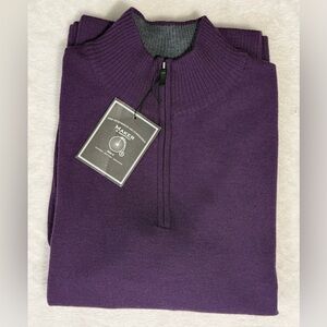 Maker & Company Purple Quarter-Zip Knit Pullover Sweater - Size L